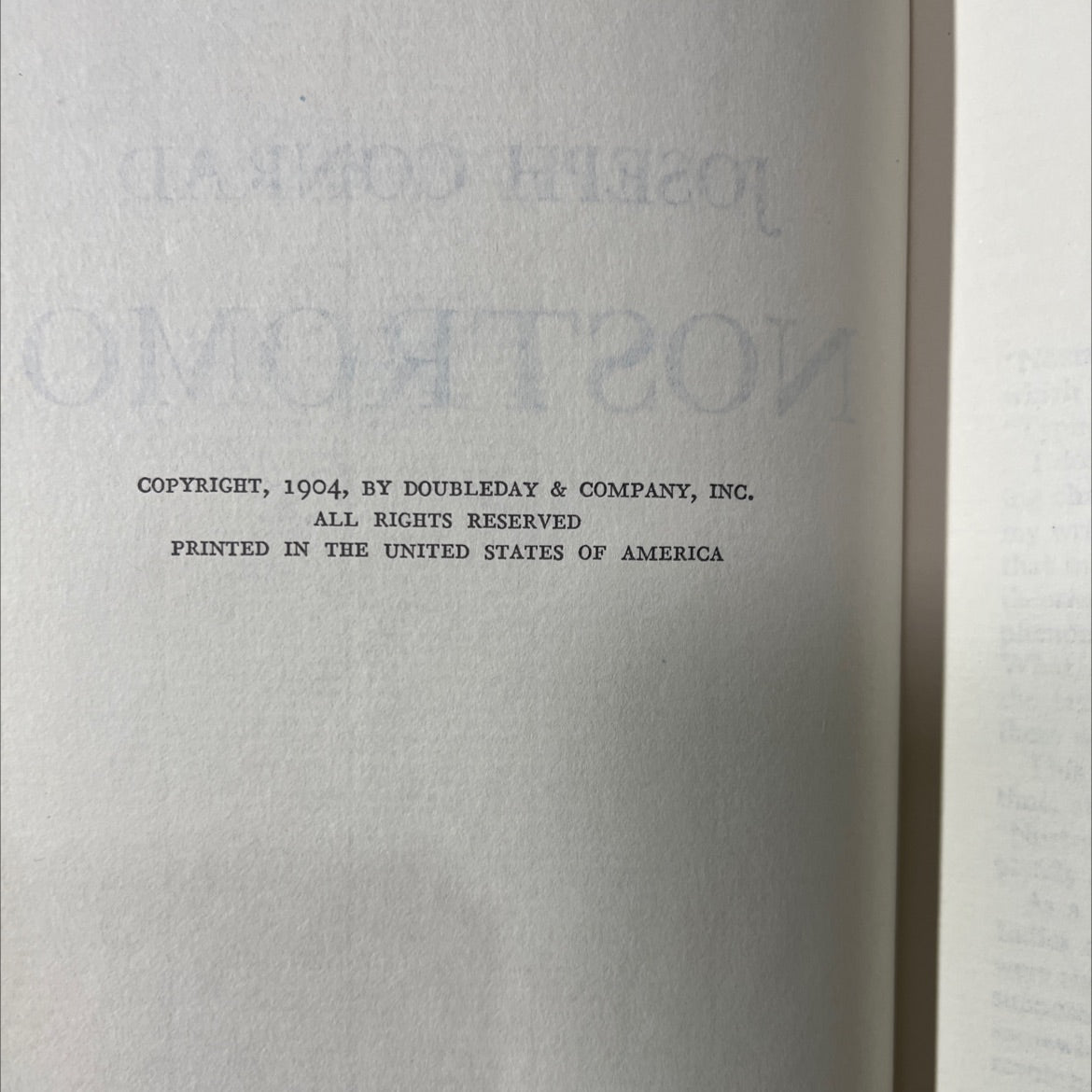 nostromo book, by joseph conrad, 1904 Hardcover image 3