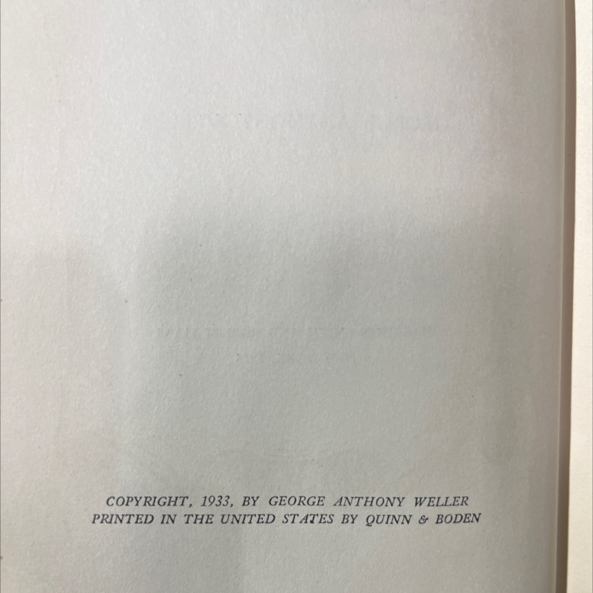 not to eat not for love book, by george anthony weller, 1933 Hardcover image 3