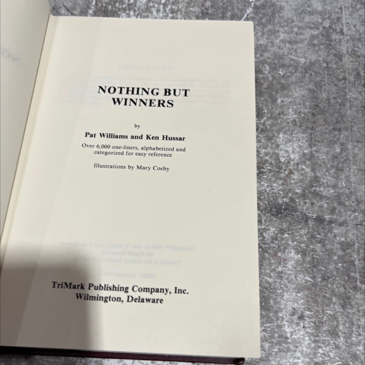 nothing but winners book, by Pat Williams and Ken Hussar, 1984 Hardcover image 2