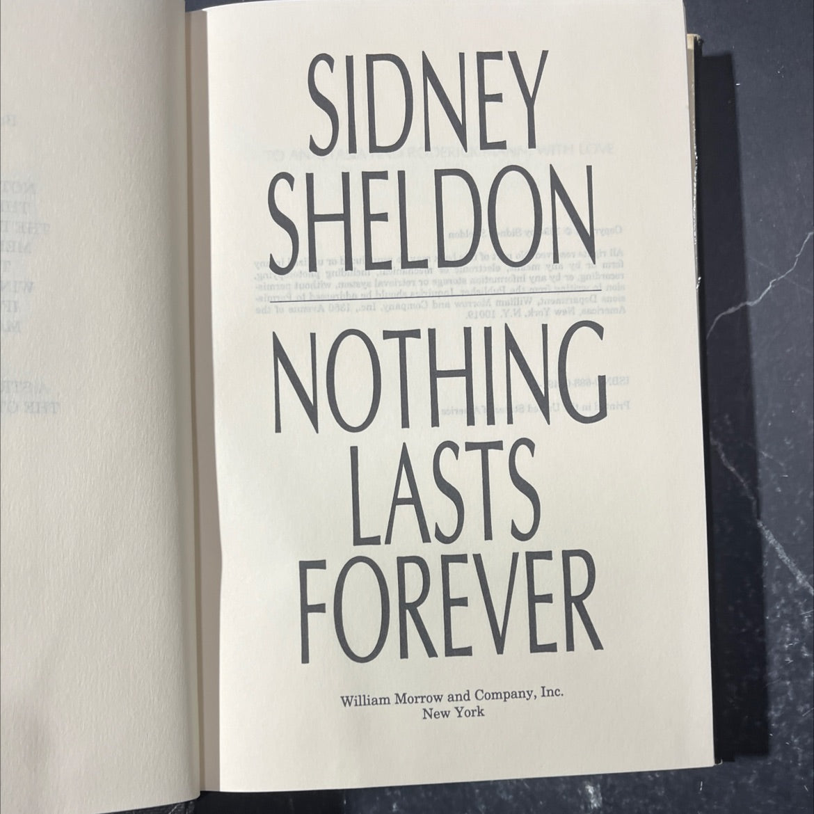 nothing lasts forever book, by sidney sheldon, 1994 Hardcover image 2