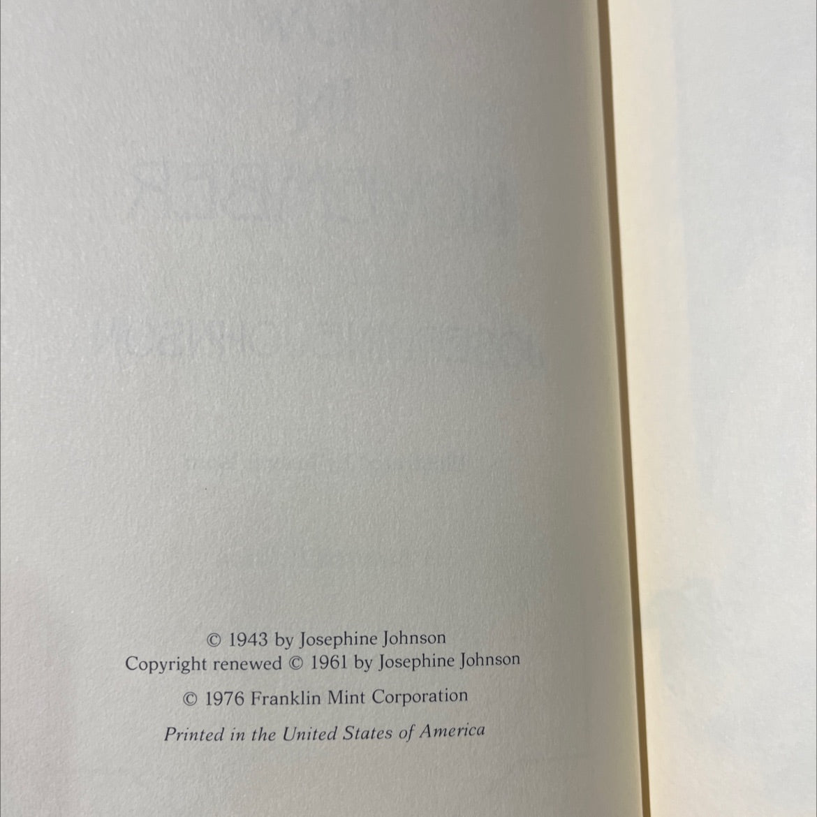 now in november book, by josephine johnson, 1976 Leather image 3