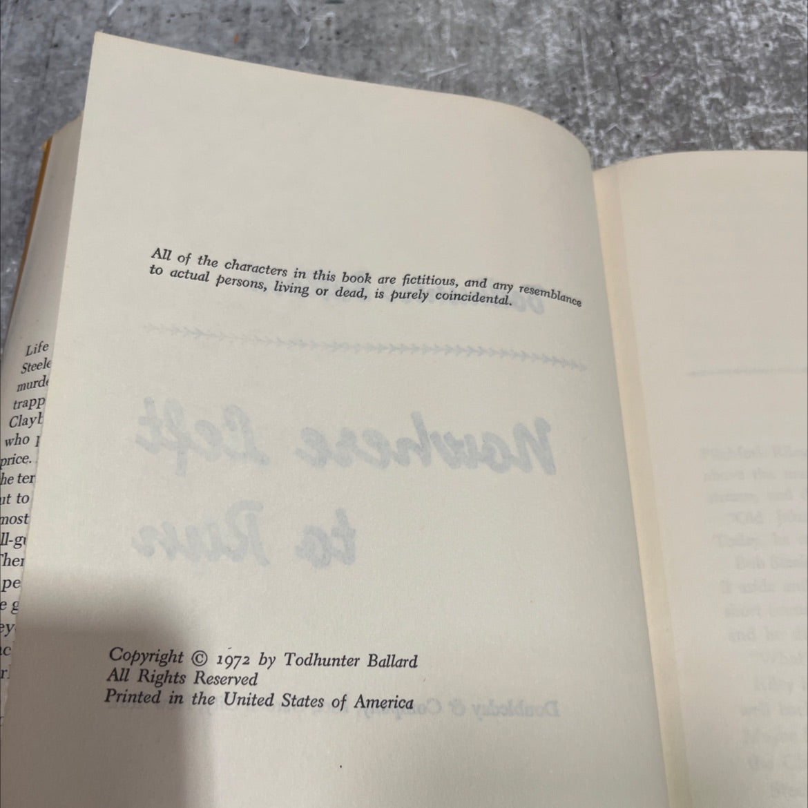 nowhere left to run book, by Todhunter Ballard, 1972 Hardcover image 3