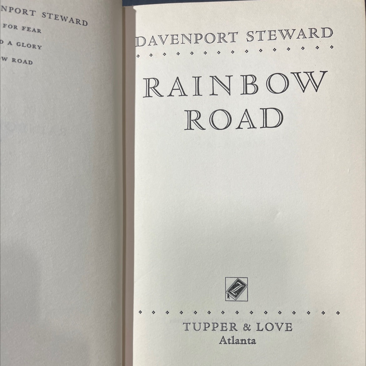 nport steward for fear da glory w road davenport steward rainbow road book, by davenport steward, 1953 Hardcover image 2