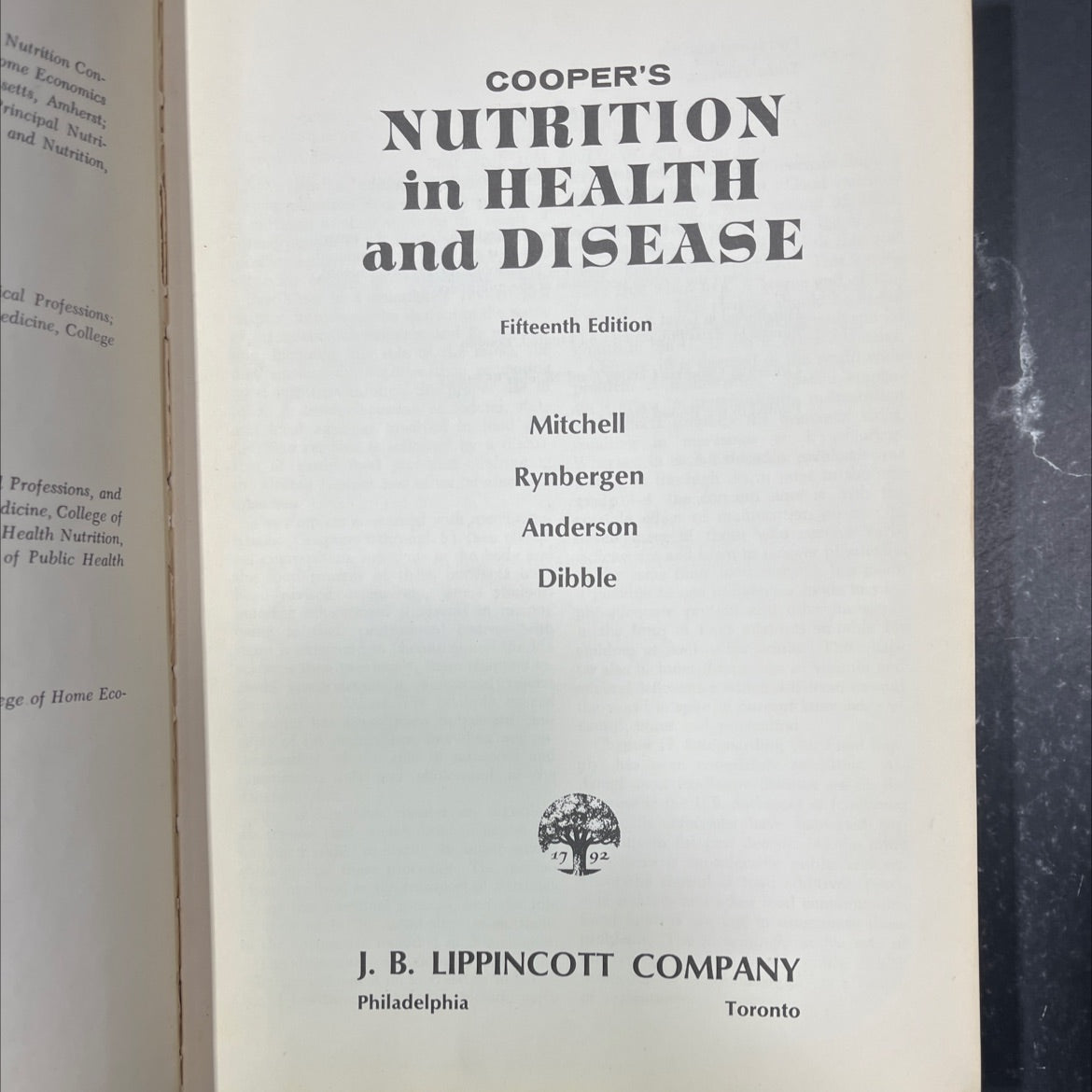 nutrition in health and disease book, by cooper, mitchell, rynbergen, anderson, dibble, 1968 Hardcover image 2