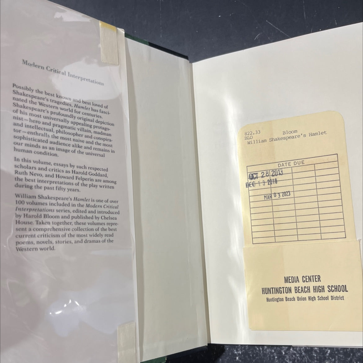 o'er william shakespeare's hamlet book, by harold bloom, 1986 Hardcover image 4