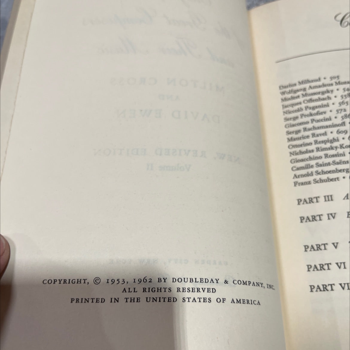 o moto milton cross' encyclopedia of the great composers and their music book, by milton cross and david ewen, 1962 image 3