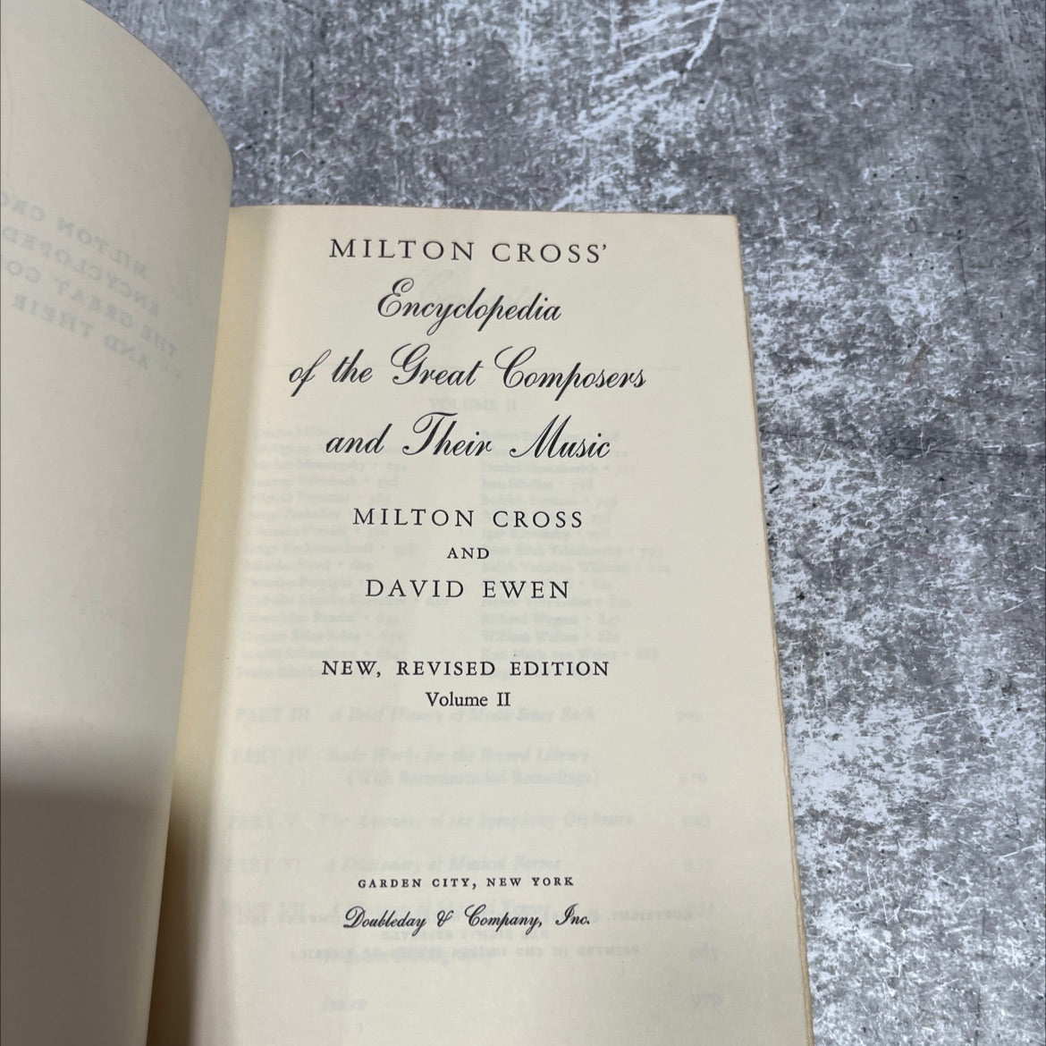 o moto milton cross' encyclopedia of the great composers and their music book, by milton cross and david ewen, 1962 image 2