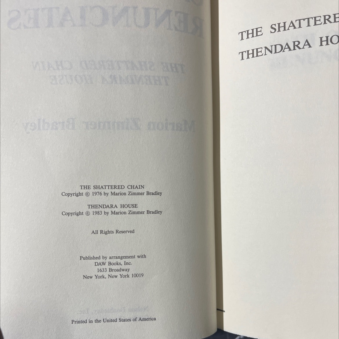 oath of the renunciates book, by Marion Zimmer Bradley, 1983 Hardcover image 3