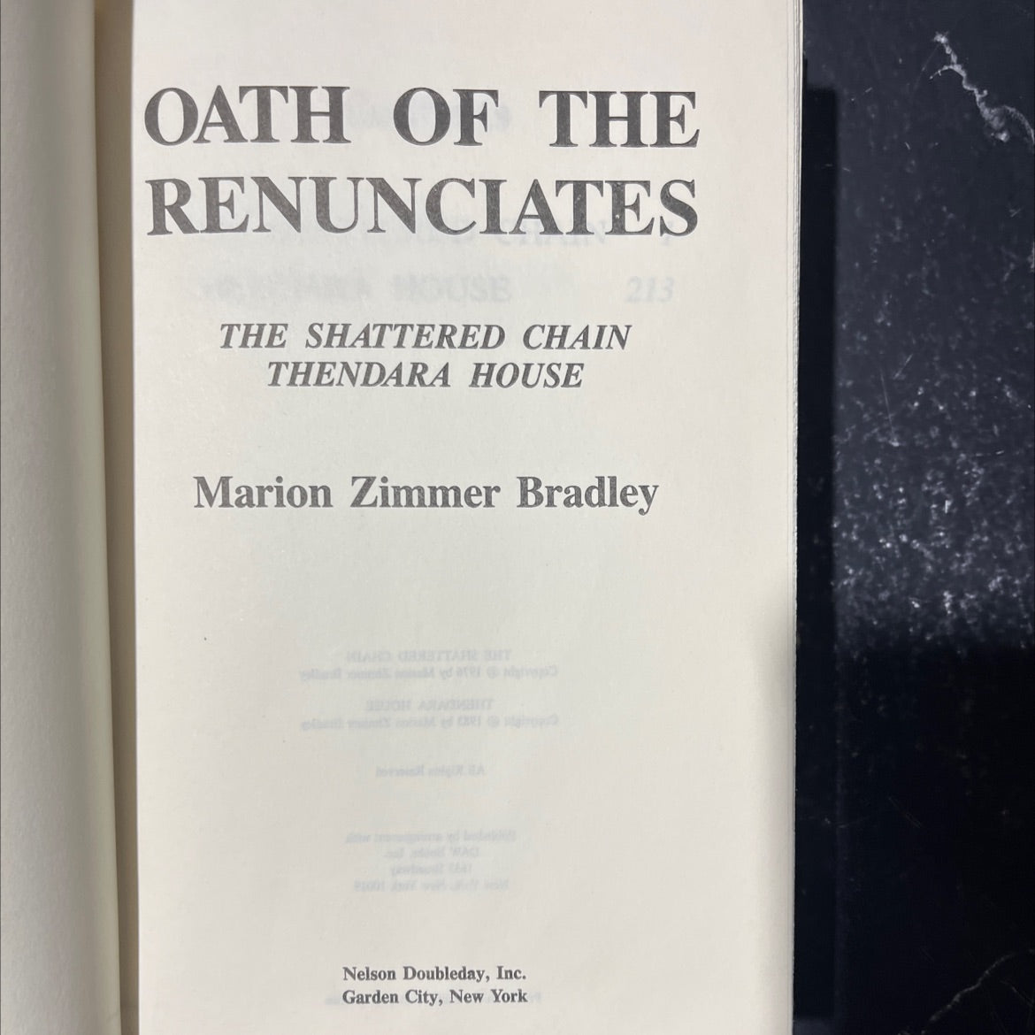 oath of the renunciates book, by Marion Zimmer Bradley, 1983 Hardcover image 2