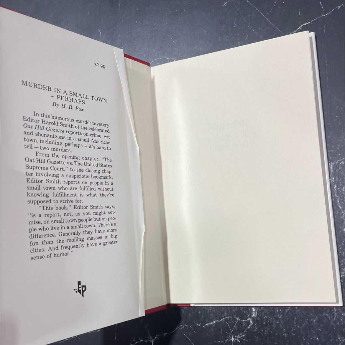 obium murder in a small town (perhaps) book, by H. B. Fox, 1983 Hardcover image 4