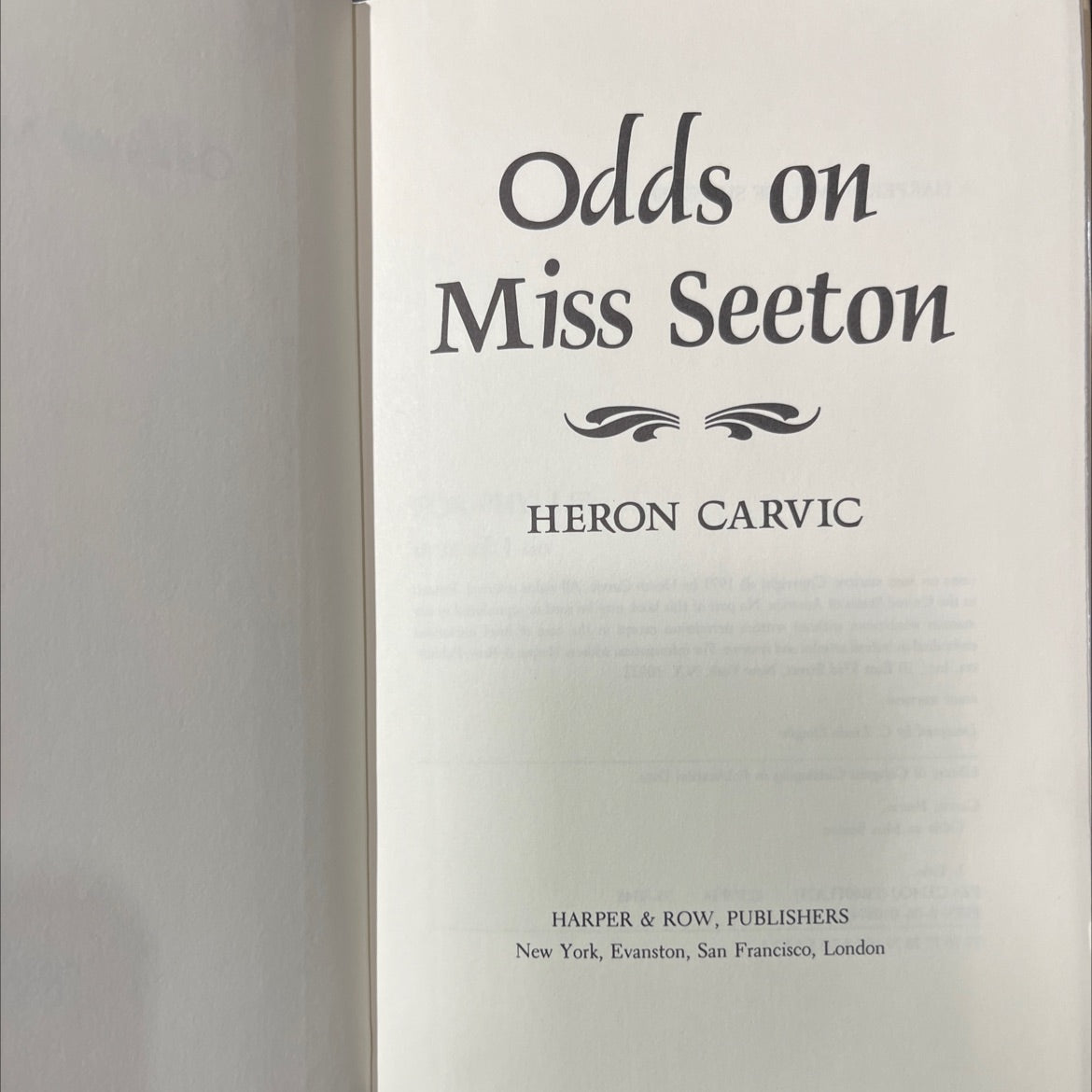 odds on miss seeton book, by heron carvic, 1975 Hardcover image 2