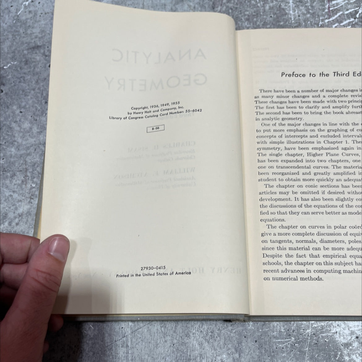 odity jama analytic geometry book, by charles h. sisam, william f. atchison, 1955 Hardcover image 3