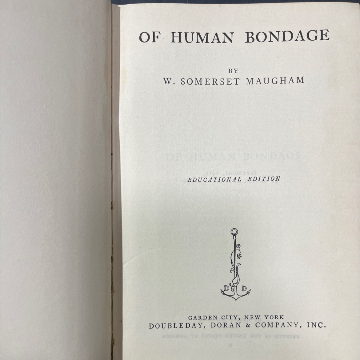 of human bondage book, by w. somerset maugham, 1915 Hardcover image 2