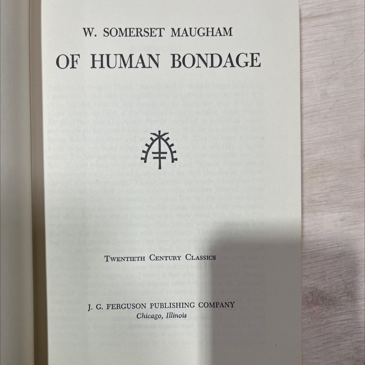 of human bondage book, by w. somerset maugham, 1936 Hardcover, Antique image 2