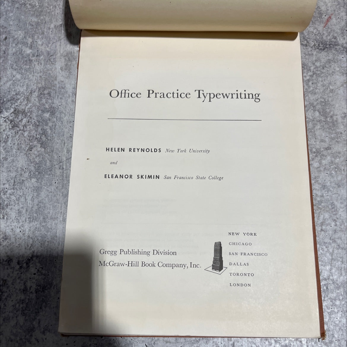 office practice typewriting book, by helen reynolds, eleanor skimin, 1954 Hardcover image 2