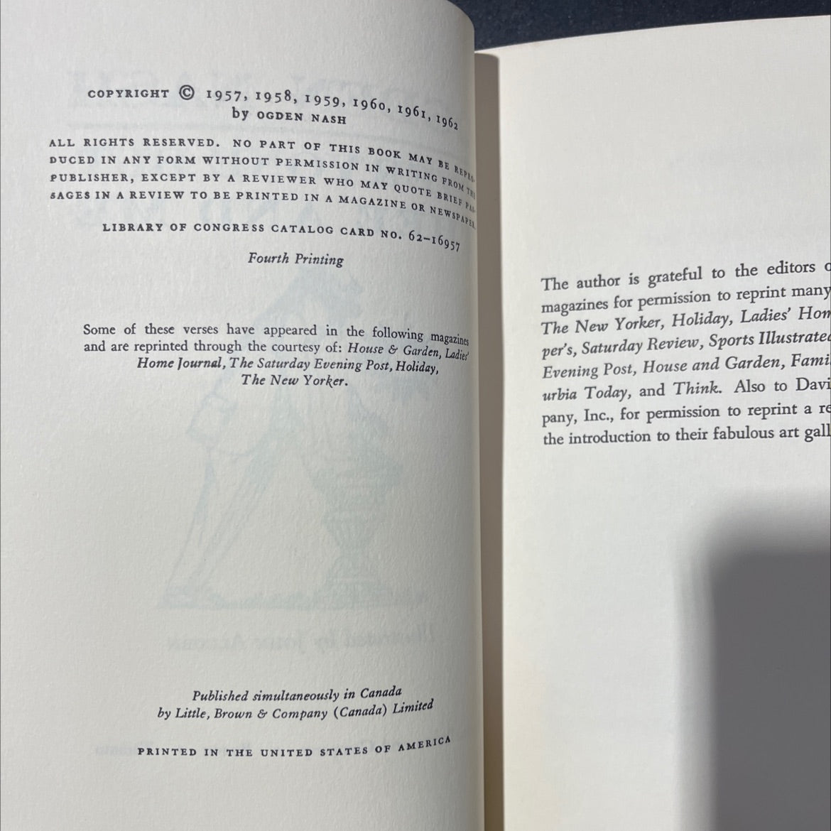 ogden nash everyone but thee and me book, by ogden nash, 1962 Hardcover image 3