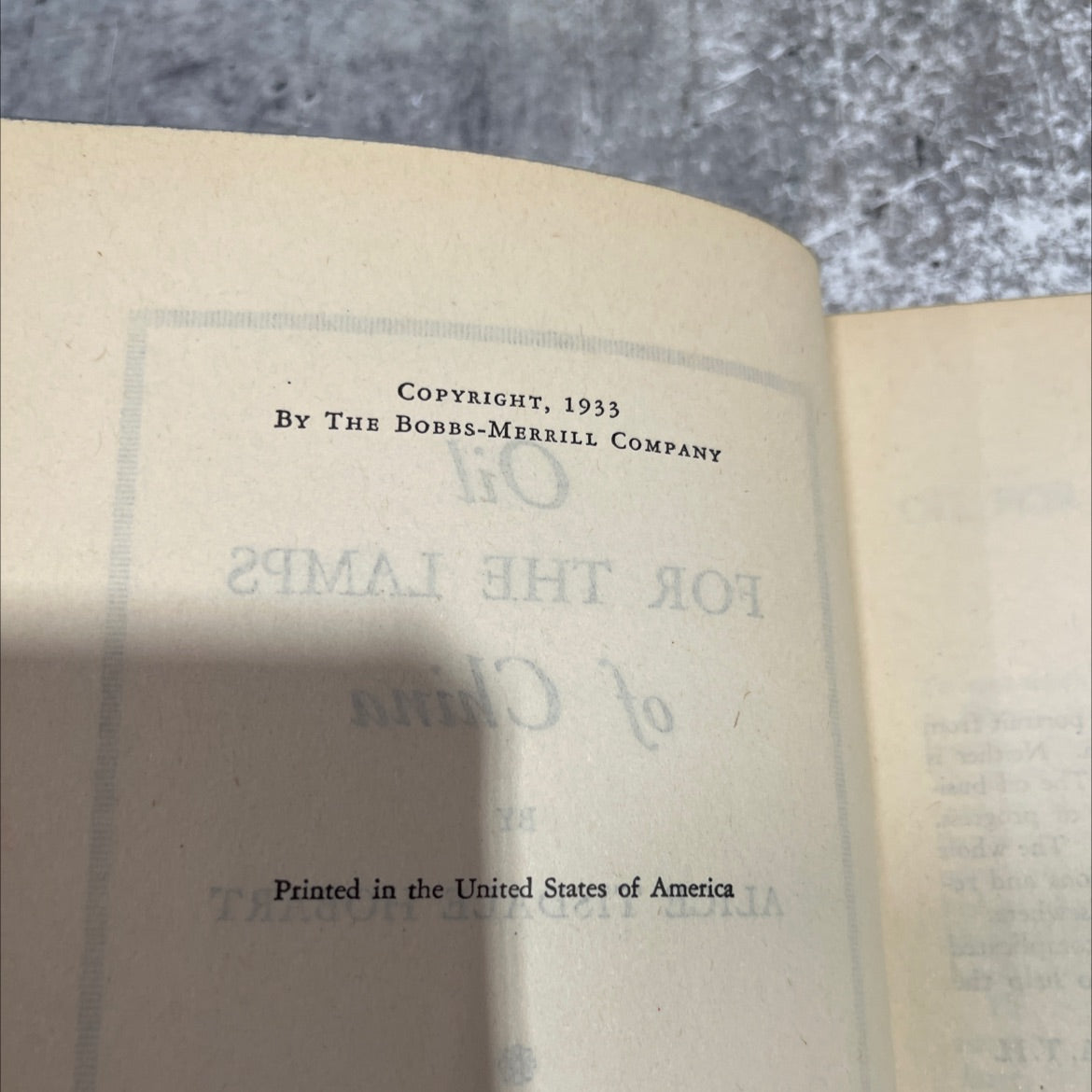 oil for the lamps of china book, by alice tisdale hobart, 1933 Hardcover image 3