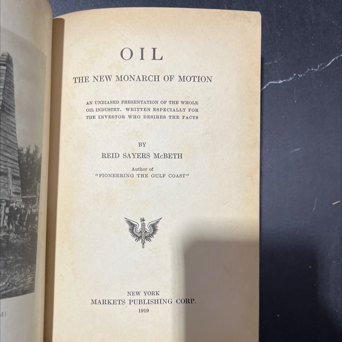 oil the new monarch of motion book, by reid sayers mcbeth, 1919 Hardcover, Heavily Used image 2