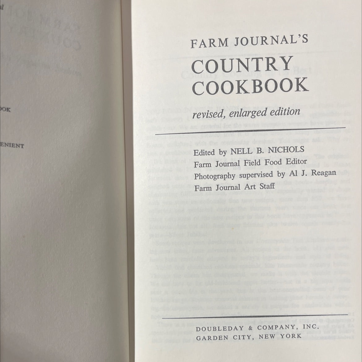ok farm journal's country cookbook book, by nell b. nichols, 1972 Hardcover image 2