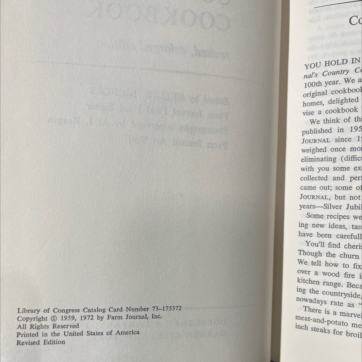 ok farm journal's country cookbook book, by nell b. nichols, 1972 Hardcover image 3