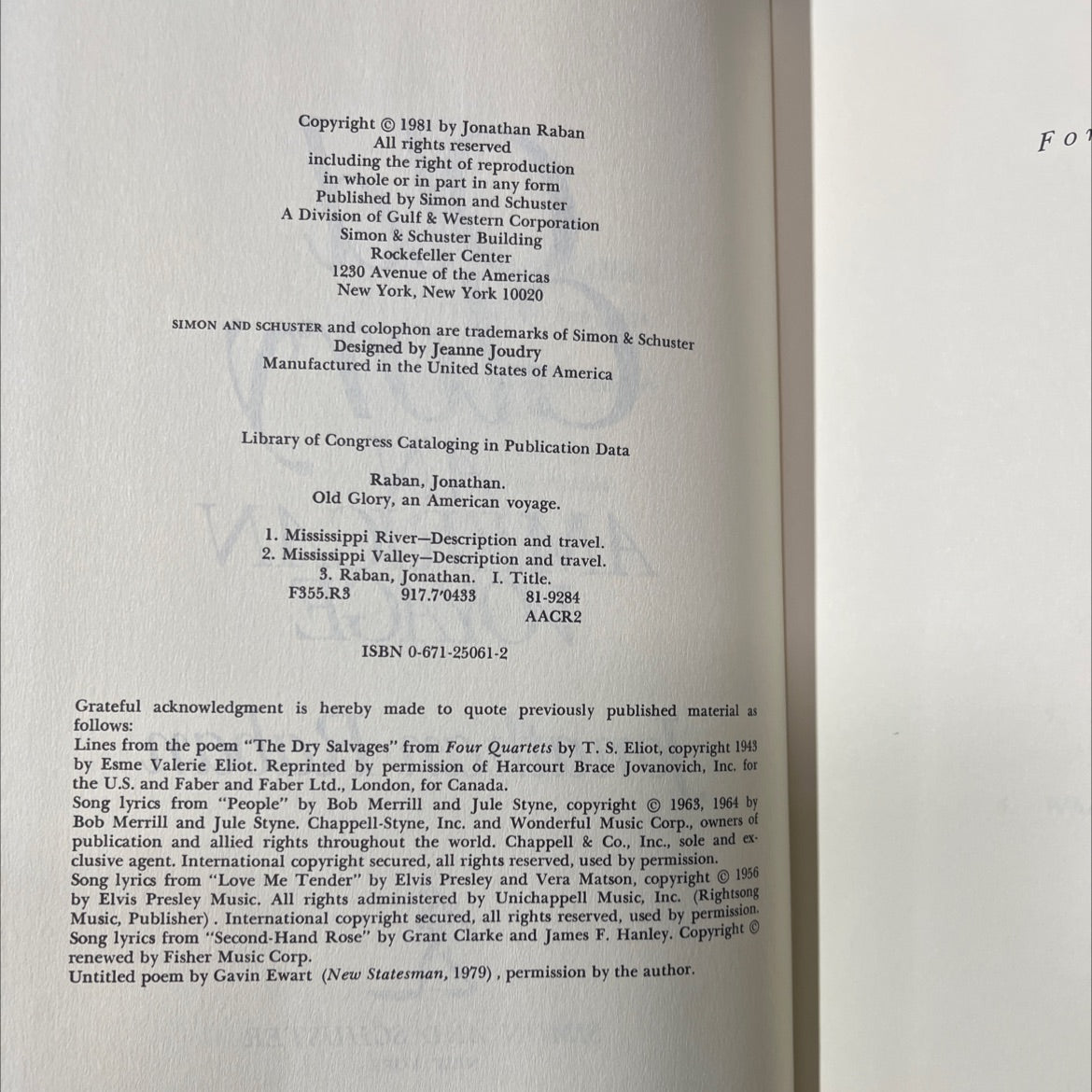 old glory, an american voyage book, by jonathan raban, 1981 Hardcover image 3