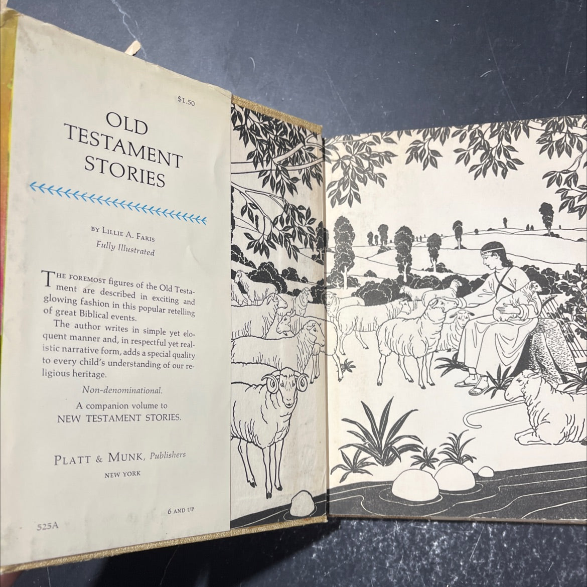 old testament stories retold for children book, by Lillie A. Faris, 1940 Hardcover image 4