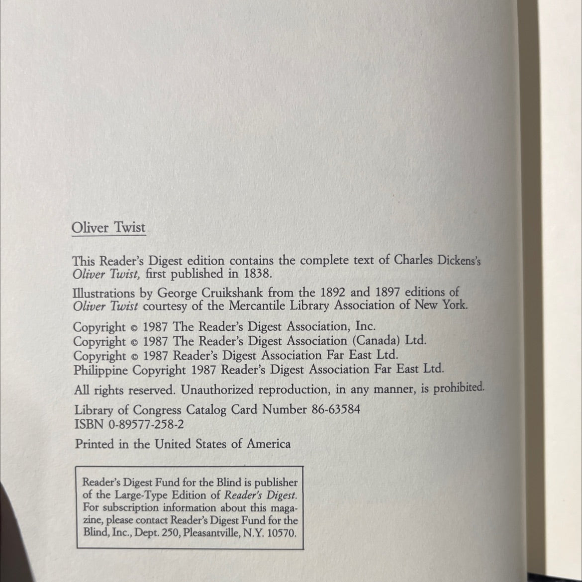 oliver twist book, by charles dickens, 1987 Hardcover image 3