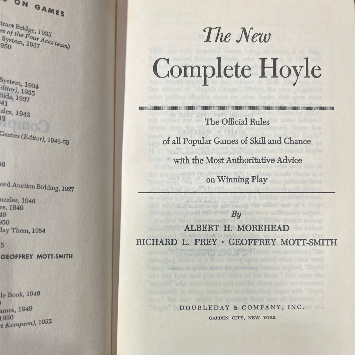 on games book, by albert h. morehead, richard l. frey, geoffrey mott-smith, 1964 Hardcover image 2