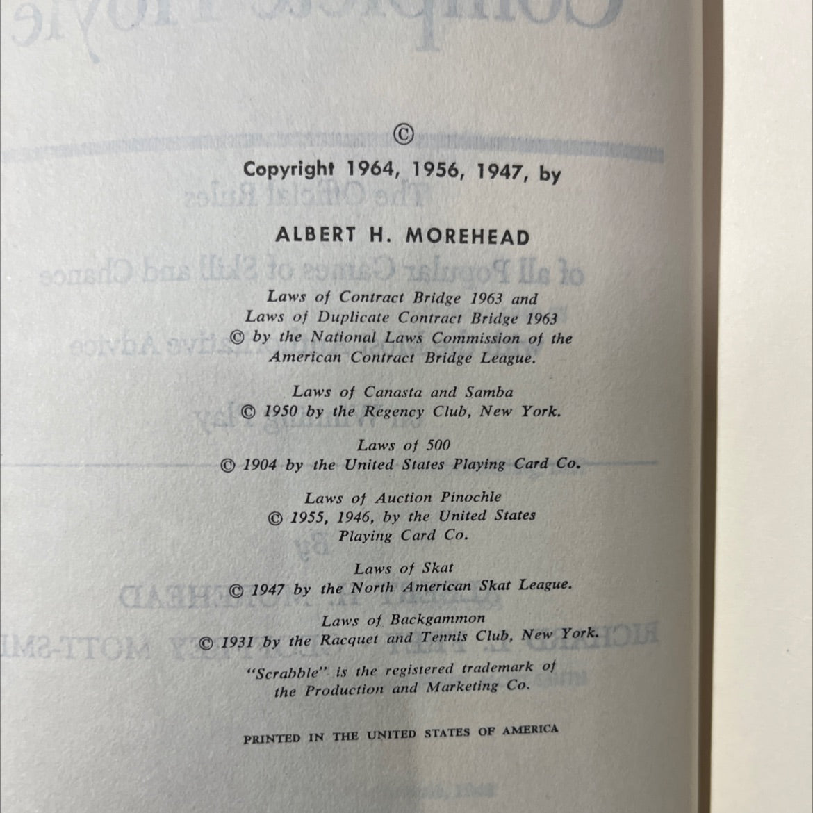 on games book, by albert h. morehead, richard l. frey, geoffrey mott-smith, 1964 Hardcover image 3