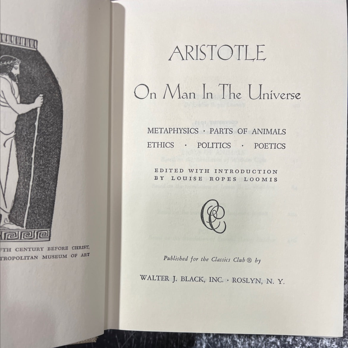 on man in the universe book, by aristotle, 1943 Hardcover image 2