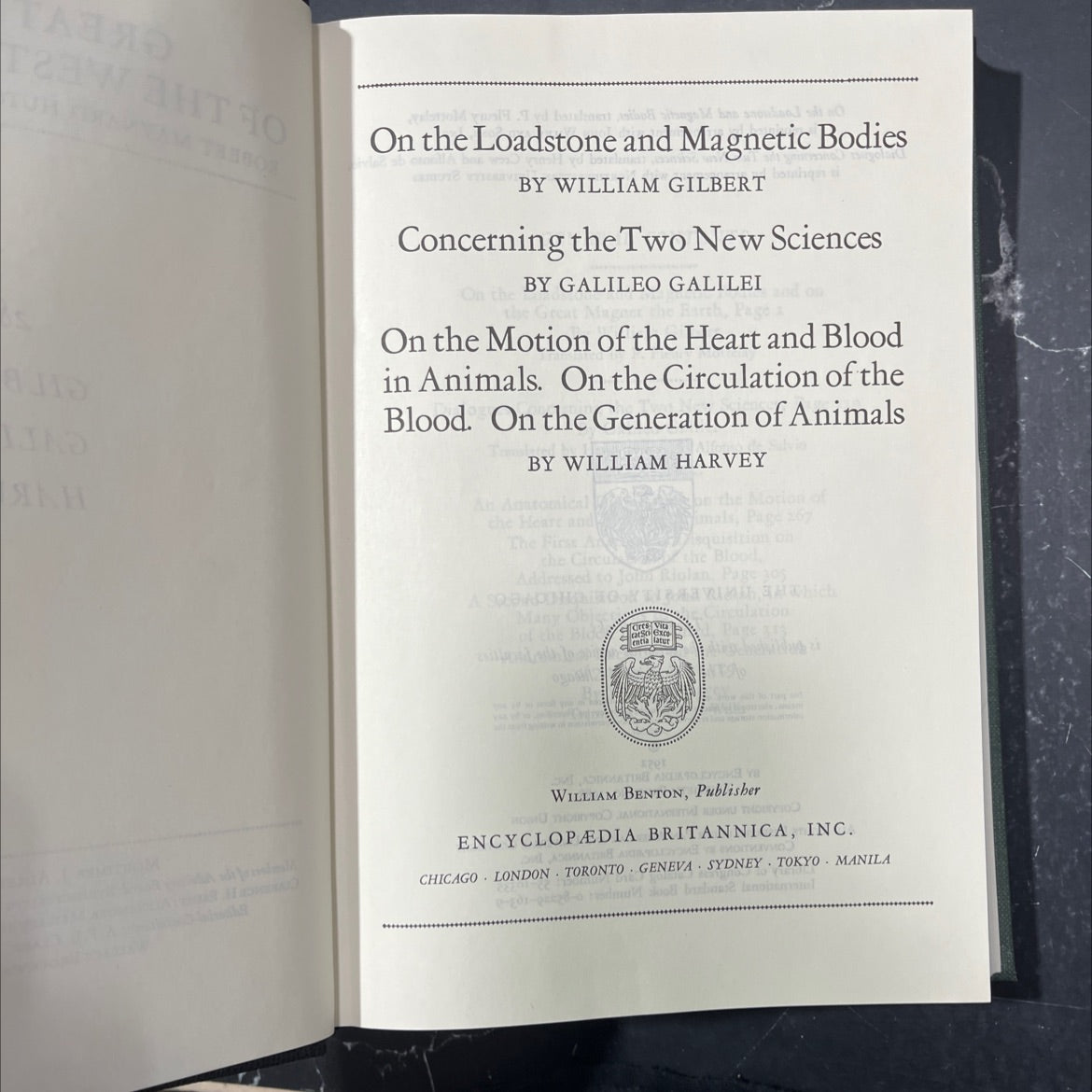 on the loadstone and magnetic bodies; concerning the two new sciences; on the motion of the heart and blood in animals; image 2
