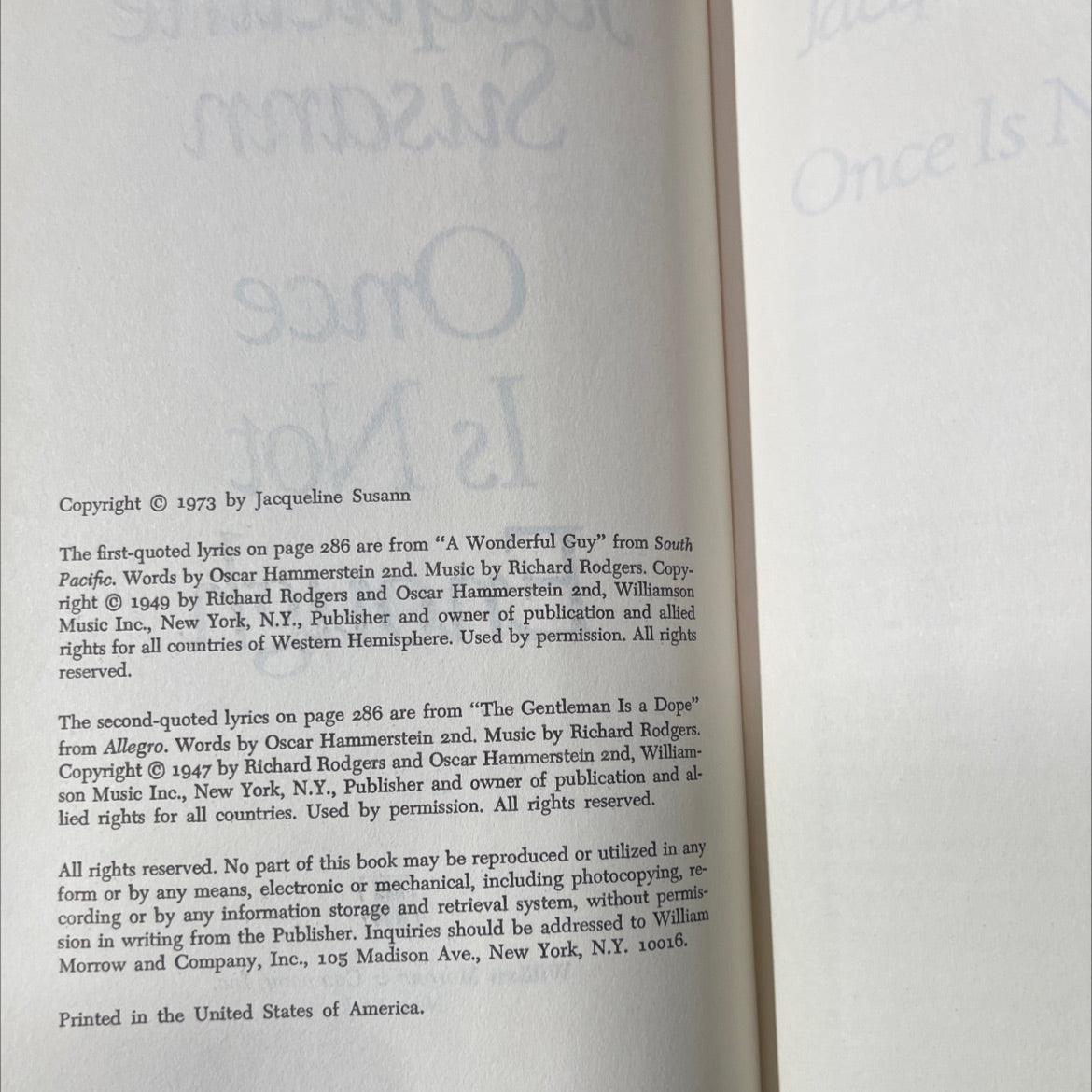 once is not enough book, by Jacqueline Susann, 1973 Hardcover image 3