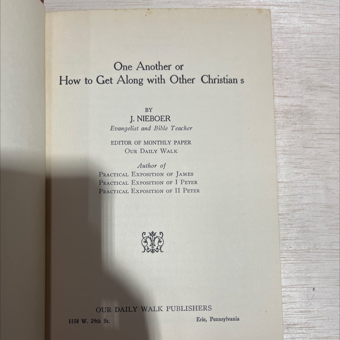 one another or how to get along with other christian s book, by j. nieboer, 1953 Hardcover image 2