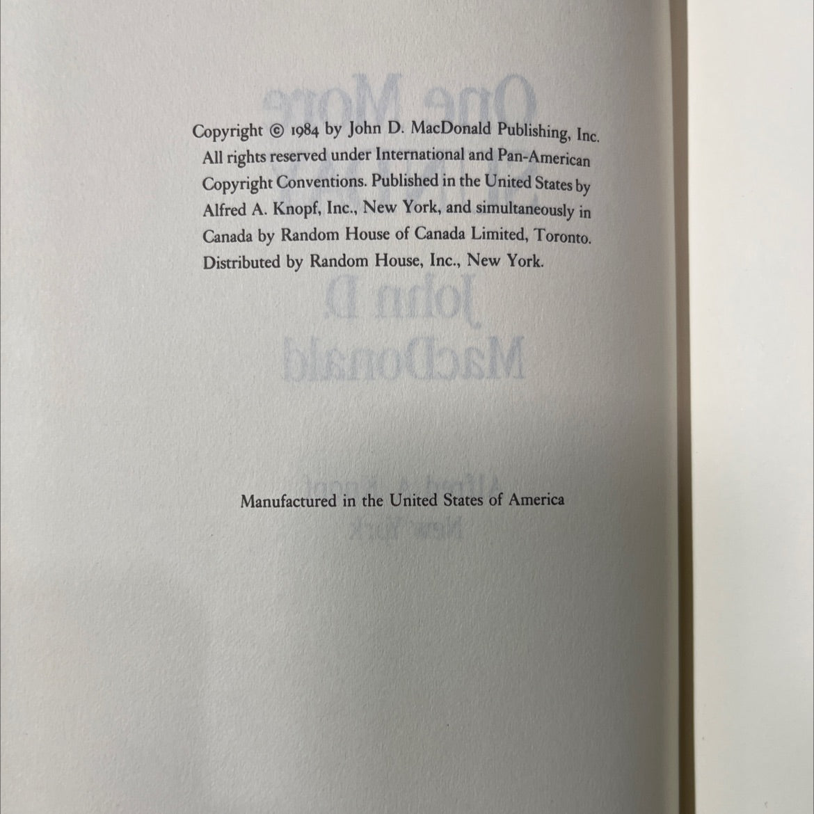 one more sunday book, by john d. macdonald, 1984 Hardcover image 3