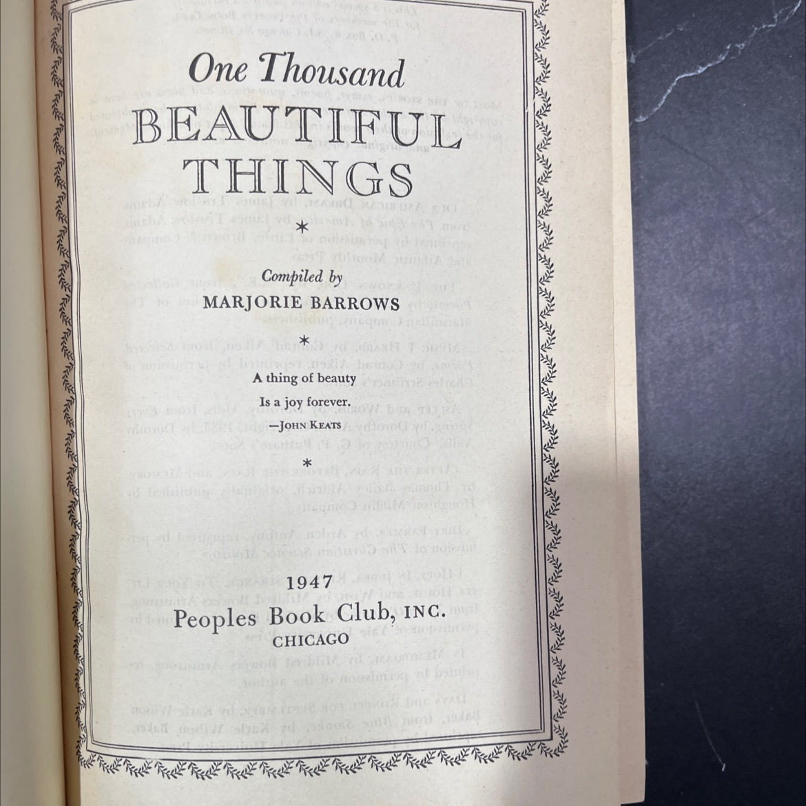 one thousand beautiful things book, by marjorie barrows, 1947 Hardcover, Vintage image 2