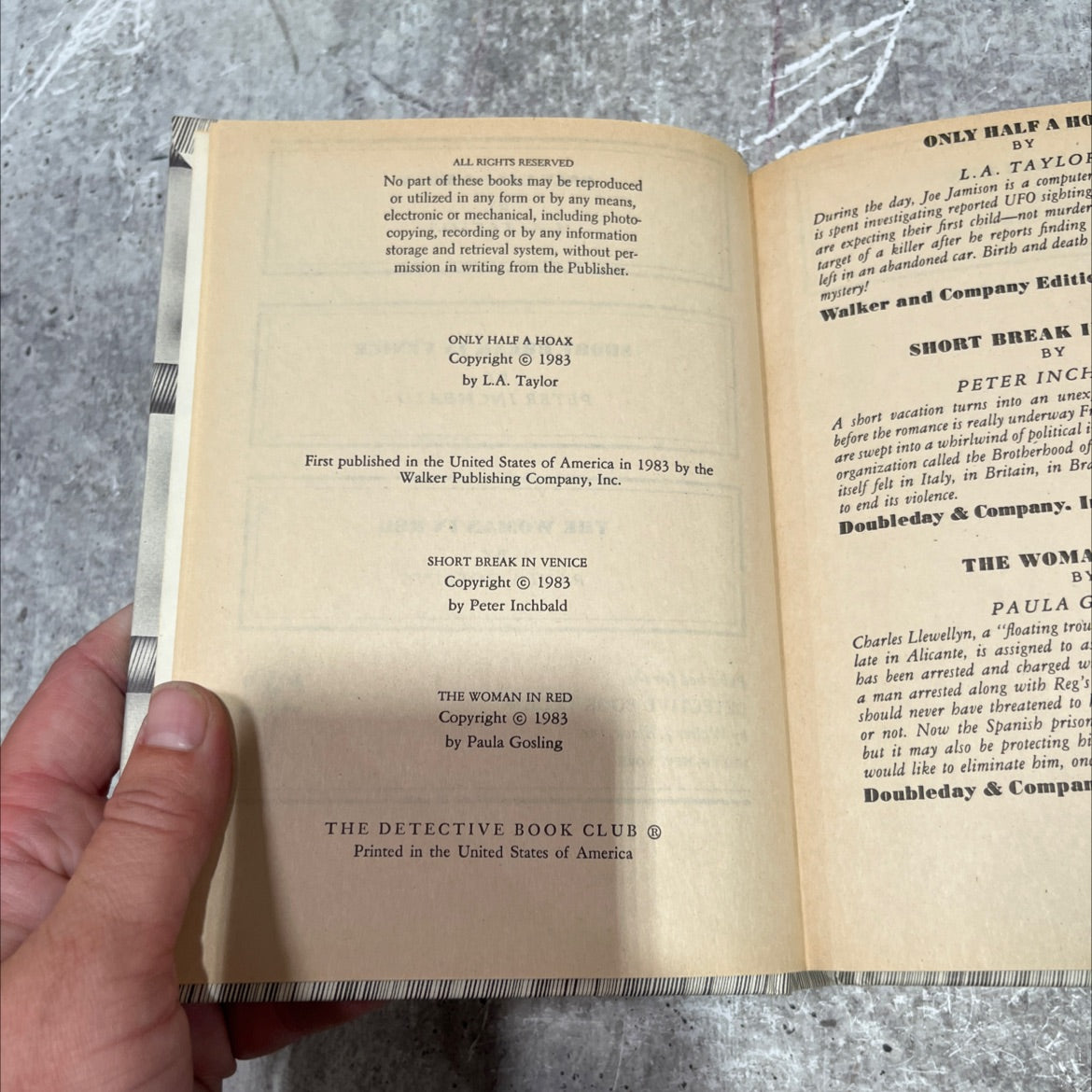 only half a hoax book, by l.a. taylor, 1983 Hardcover image 3