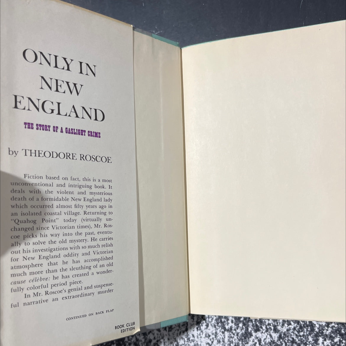 only in new england the story of a gaslight crime book, by theodore roscoe, 1959 Hardcover image 4