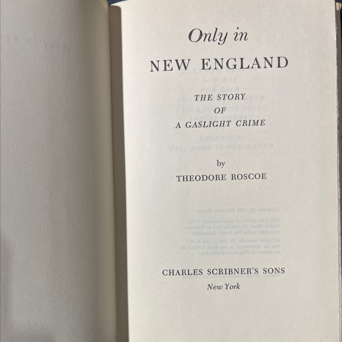 only in new england the story of a gaslight crime book, by theodore roscoe, 1959 Hardcover image 2