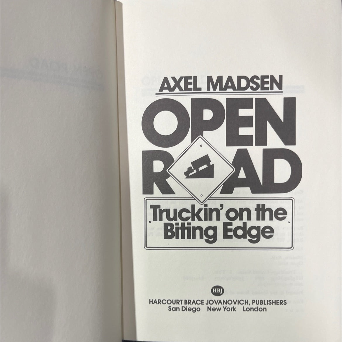 open road book, by axel madsen, 1982 Hardcover image 2