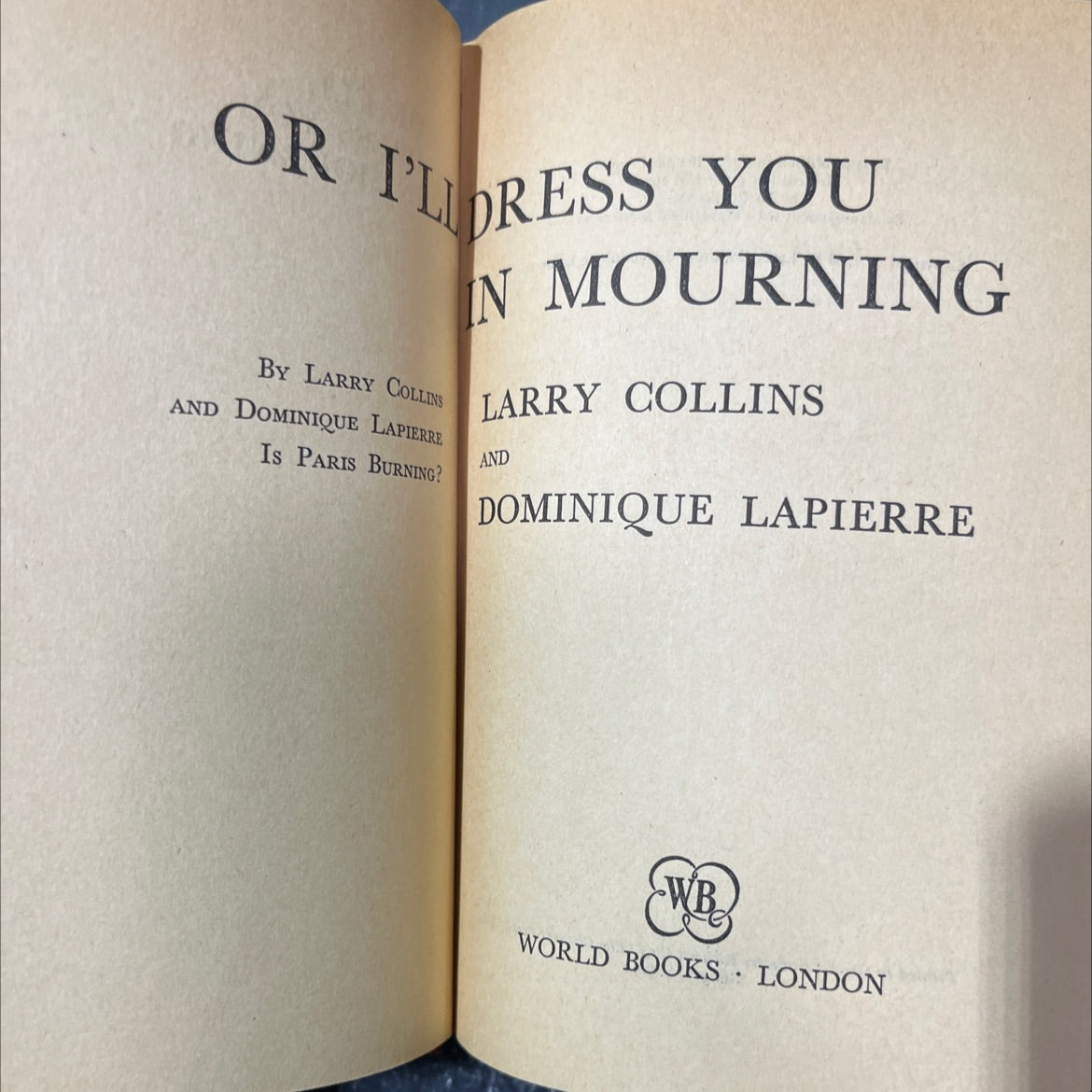 or i'll dress you in mourning book, by larry collins and dominique lapierre, 1970 Hardcover image 2