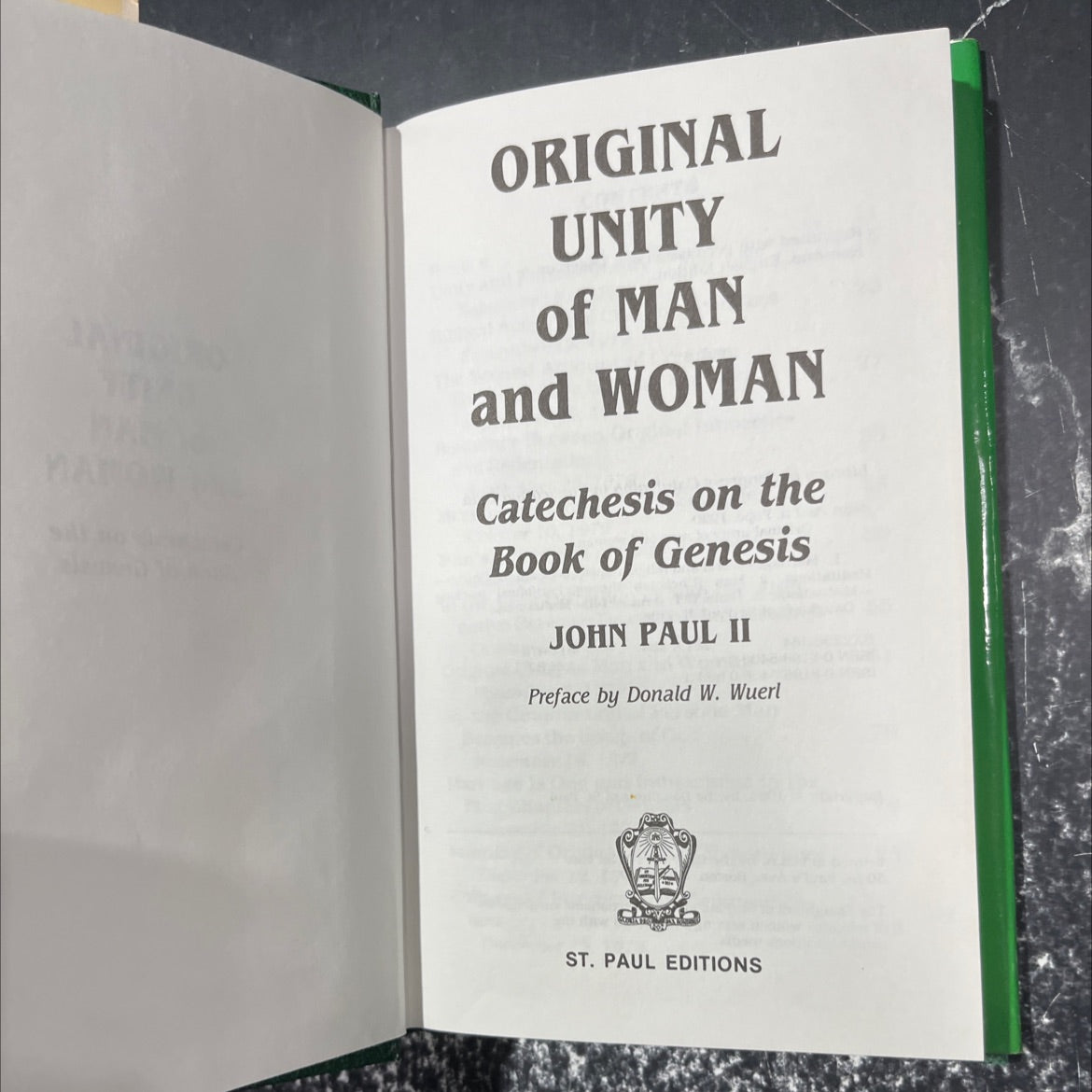 original unity of man and woman book, by John Paul II, 1981 Hardcover image 2