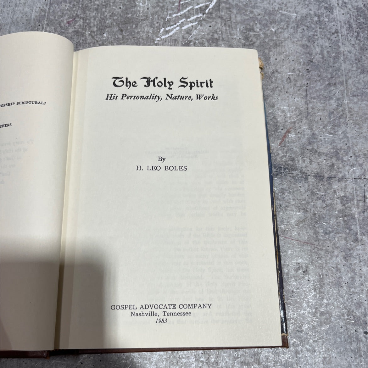 orship scriptural? chers the holy spirit his personality, nature, works book, by h. leo boles, 1983 Hardcover image 2