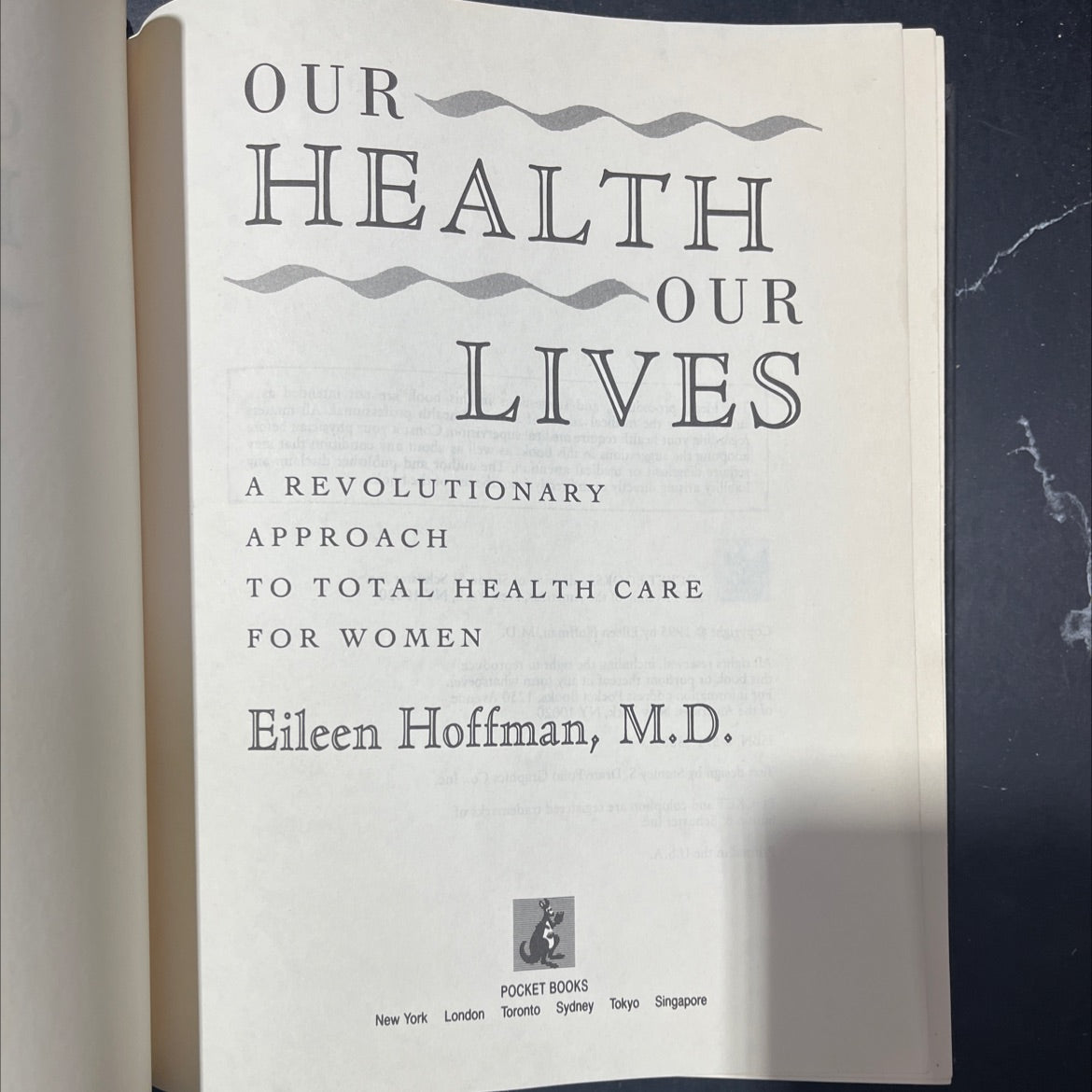 our health our lives a revolutionary approach to total health care for women book, by Eileen Hoffman, M.D., 1995 image 2
