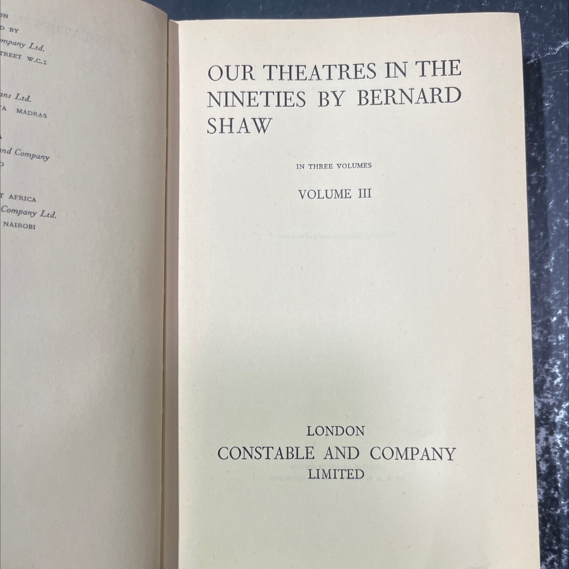 our theatres in the nineties book, by bernard shaw, 1954 Hardcover image 2