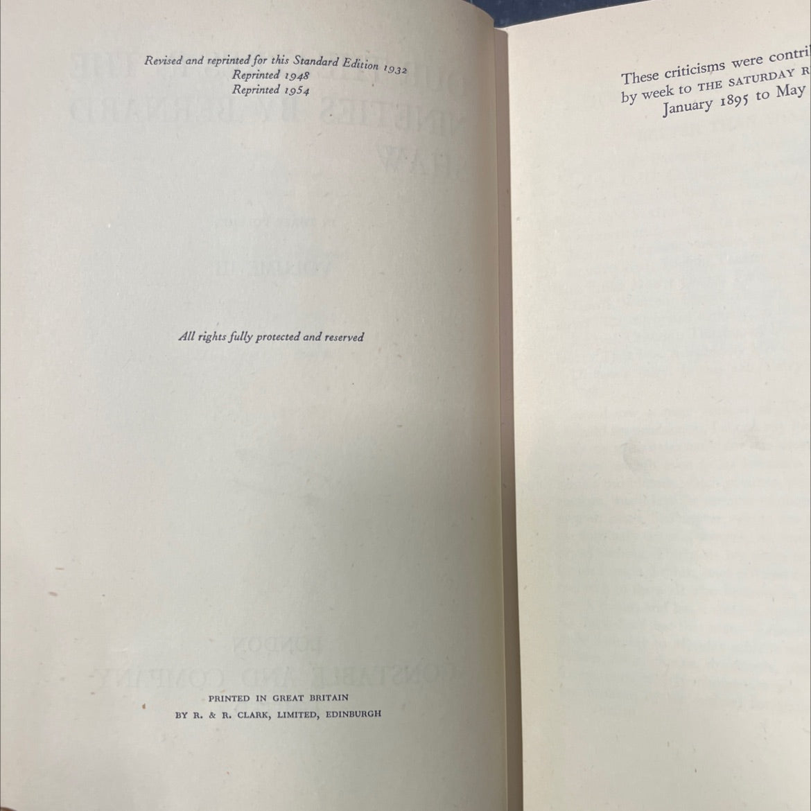 our theatres in the nineties book, by bernard shaw, 1954 Hardcover image 3