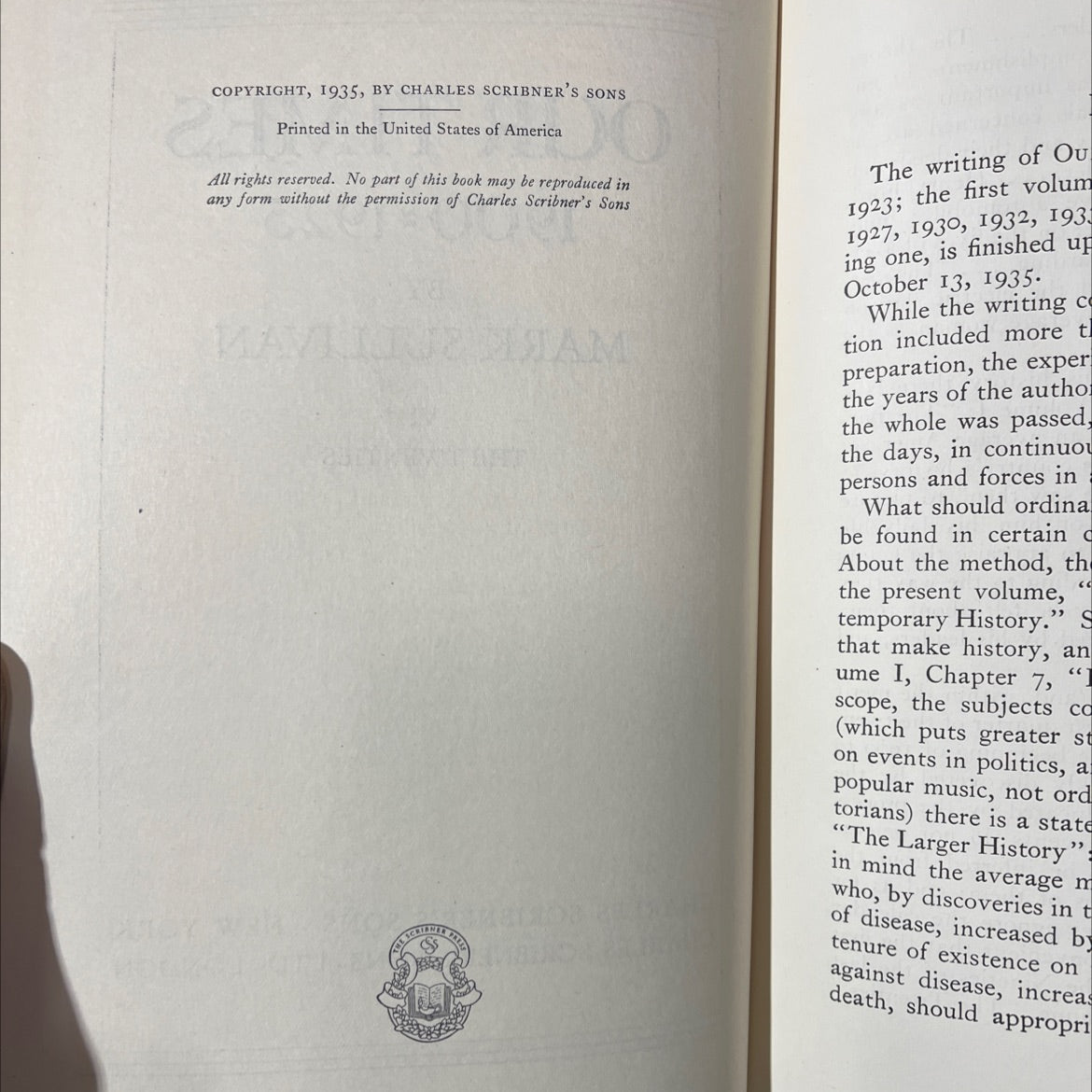 our times book, by mark sullivan, 1939 Hardcover image 3