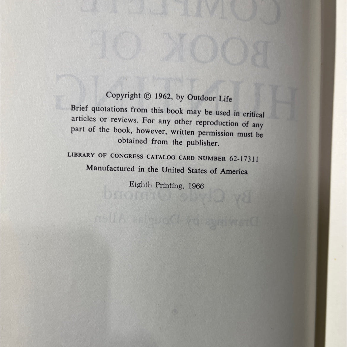 outdoor life complete book of hunting book, by Clyde Ormond, 1966 Hardcover image 3