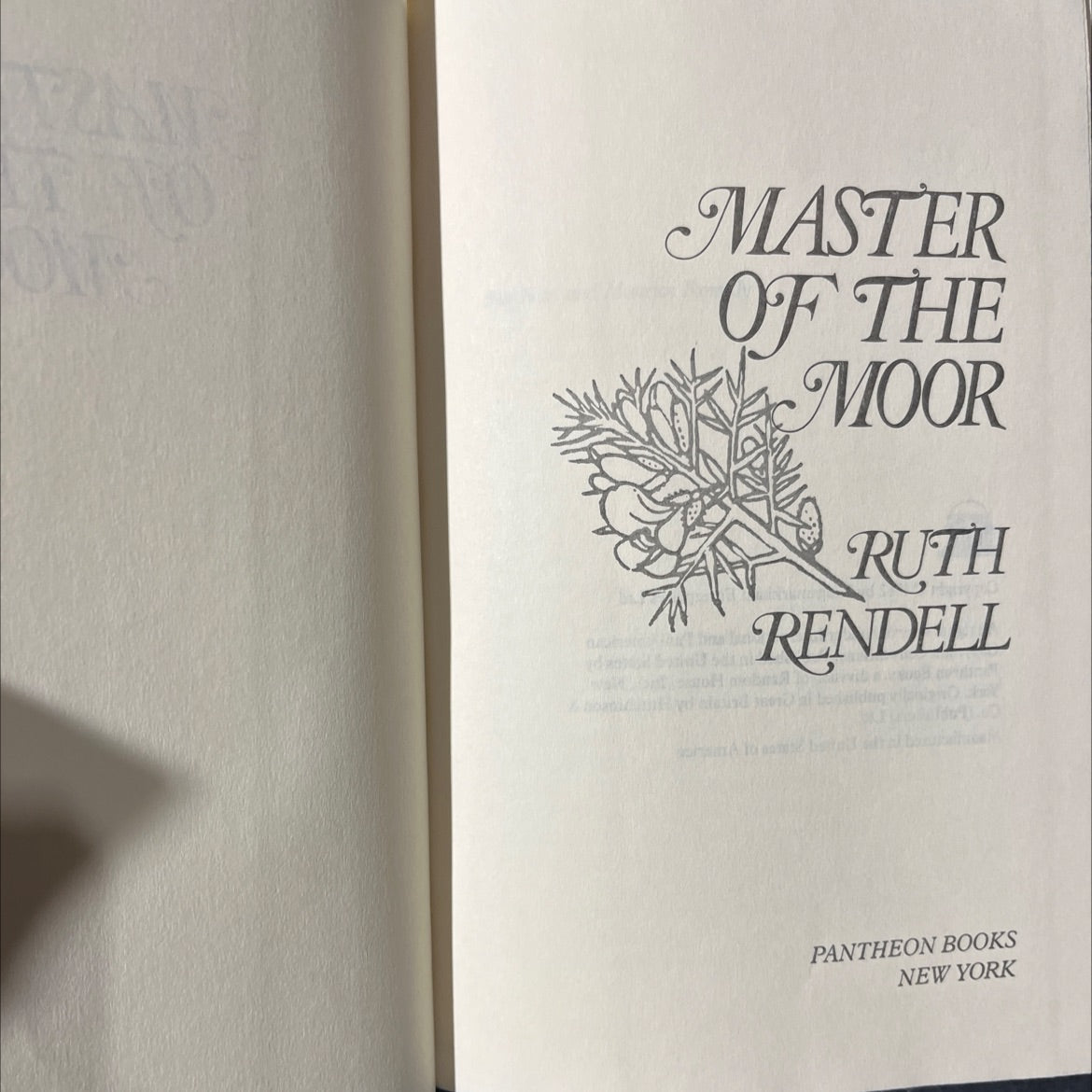 ove master of the moor book, by ruth rendell, 1982 Hardcover image 2