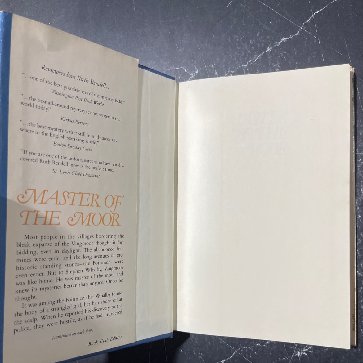 ove master of the moor book, by ruth rendell, 1982 Hardcover image 4