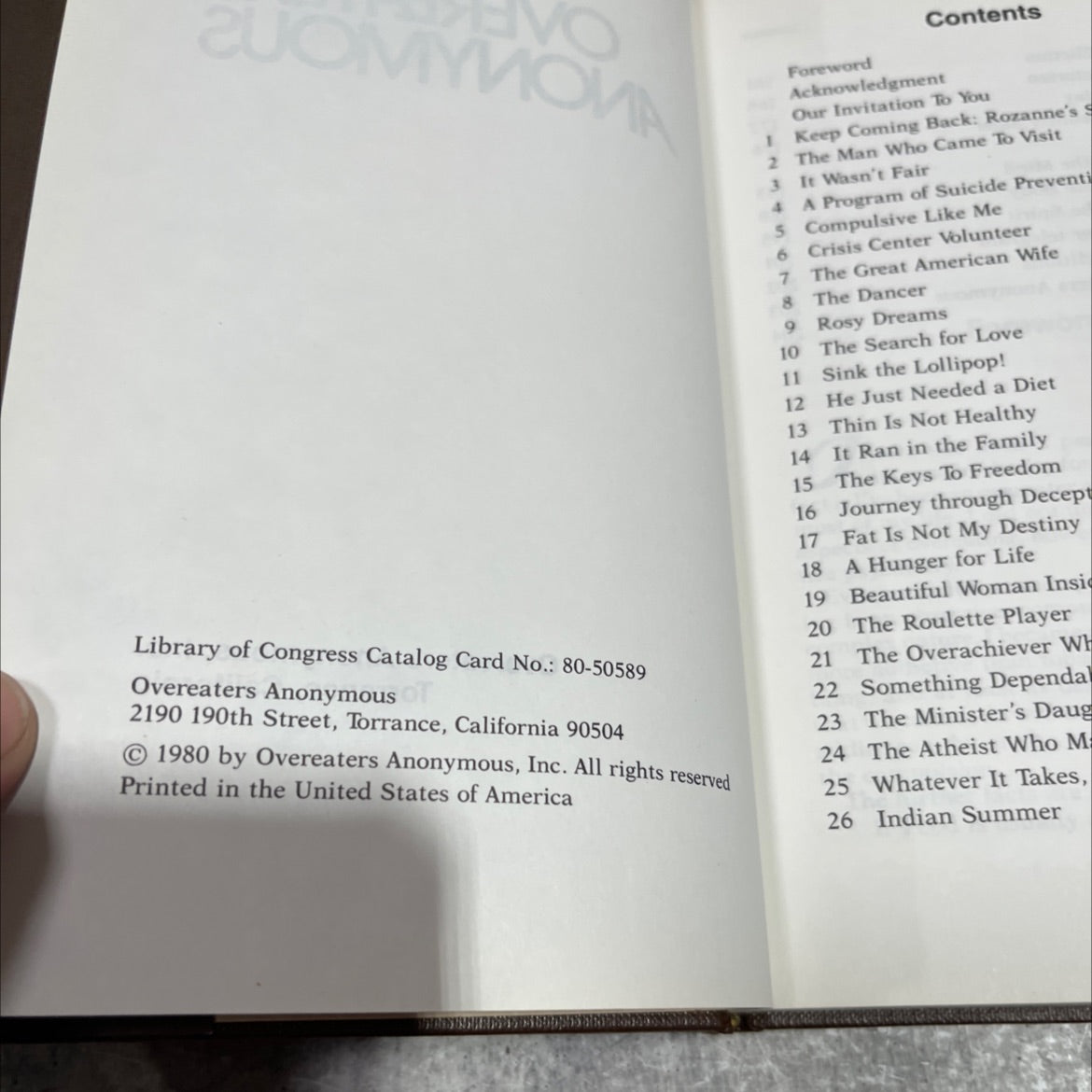 overeaters anonymous book, by unknown, 1980 Hardcover image 3